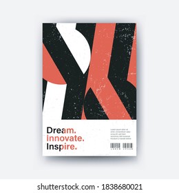 Retro poster. Annual Report Book cover design, template for Brochure, Magazine, Poster, Corporate Presentation, Portfolio, Flyer, infographic colorful. size A4, Front