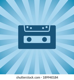 Retro poster audio cassette on background beams. 