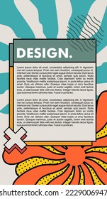 retro poster background vector design