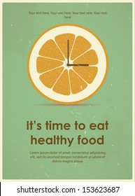 Retro poster with citrus for a healthy lifestyle. Eps 10