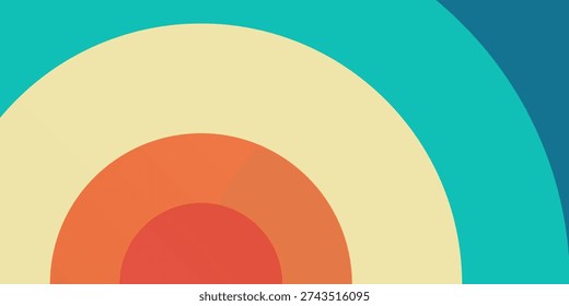 Retro poster, classic 80's, 90's the soft light in the center of each oval gives the impression modern simple
