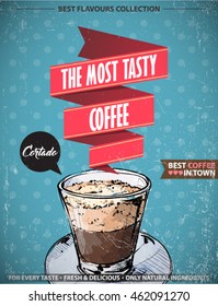 Retro poster with coffee. Vector collection.