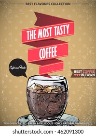 Retro poster with coffee. Vector collection.