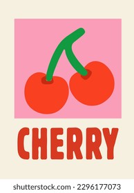 Retro Poster Design with Cherry and Slogan