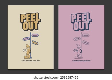 retro poster design with a cool banana cartoon character, vector illustration