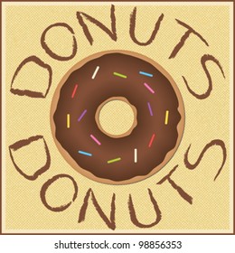 Retro poster with donut