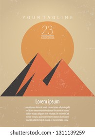 Retro poster. The Egyptian pyramids. The Sahara desert. Vector Illustrator. Eps 10 - Vector