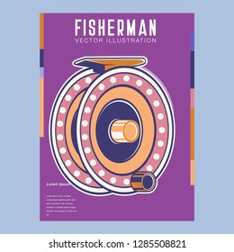 Retro poster of fisherman club