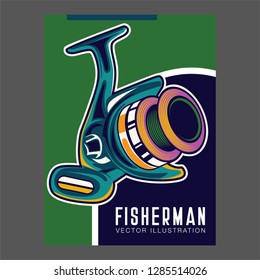 Retro poster of fisherman club