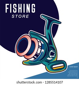 Retro poster of fisherman club