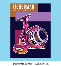 Retro poster of fisherman club