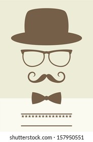 retro poster of gentleman with eyeglasses, hat and mustache