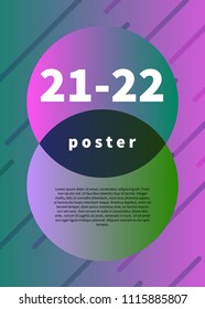 Retro poster, geometric invitation, abstract composition. Vector illustration