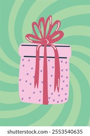 Retro poster with gift box
