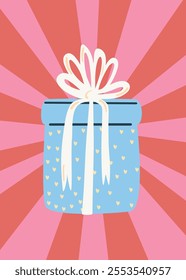 Retro poster with gift box