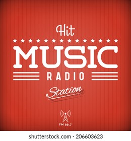 Retro Poster for Hit Music Radio Station