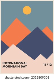 retro poster for international mountain day