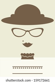 retro poster of a lady with glasses