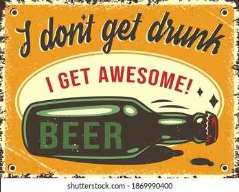 Retro poster with lying craft lager beer bottle and cap. Bavarian oktoberfest design