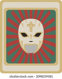 retro poster of mexican wrestling mask