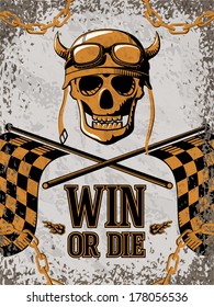 Retro poster with motorcycle bike design elements vector illustration