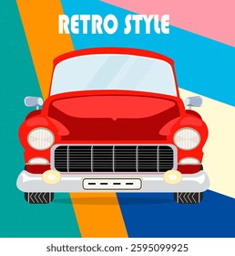 Retro poster red car vector image