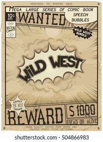 
Retro poster in style of times the Wild West. Comic speech bubble with speed lines and 3D explosion.