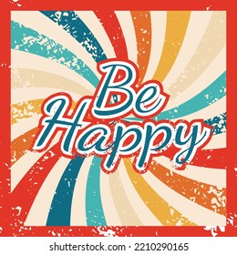 Retro poster sun retro color, vintage print, isolated. Vector illustration.

