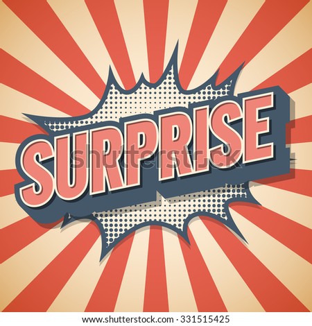 Retro poster, Surprise, Vector illustration.