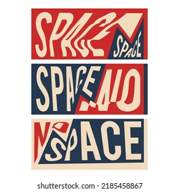 RETRO POSTER. TYPOGRAPHY in RED and NAVY Color. Editable Vector File. 