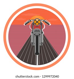  Retro poster with vintage motorcycle. vector illustration