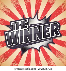 Retro Poster, The Winner, Vector Illustration