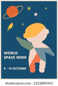 retro poster for world space day