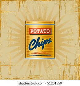 Chips De Papa Retro. Vector