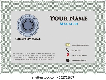 Retro Presentation Card. Complex design. With complex background. Customizable, Easy to edit and change colors.