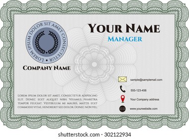 Retro Presentation Card. Customizable, Easy to edit and change colors.With guilloche pattern and background. Superior design. 