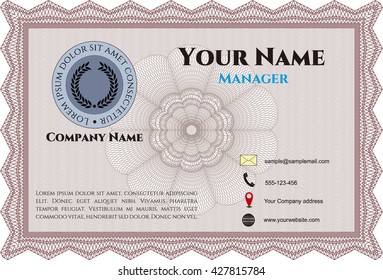 Retro Presentation Card. Printer friendly. Nice design. Detailed. 