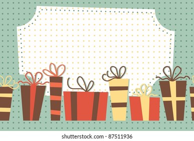 retro presents banner