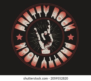Retro pretty rock logo design for t shirt and others. 