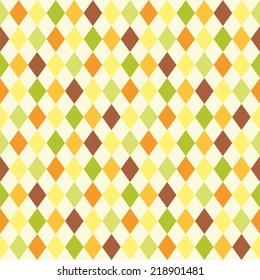 Retro primitive seamless rhombus background in autumn colors 
