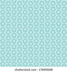Retro primitive spring monochrome background with simple five petals flowers