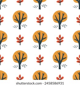 retro print risograph style with trees