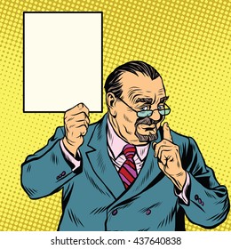 Retro Professor with a beard, poster sign