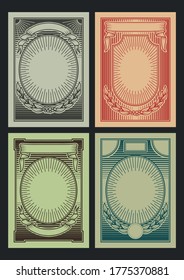 Retro Propaganda Backgrounds, Cover, Poster Templates, Engraving Style Elements, Vintage Colors and Shapes