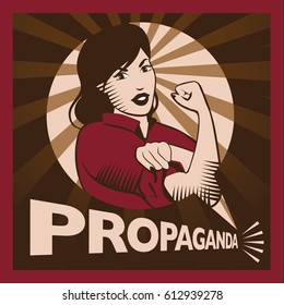 Retro propaganda poster for revolution or workers rights. EPS 10 vector.