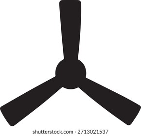 Retro Propeller Silhouette Vektor mit geometrischen Klingen auf transparentem Hintergrund