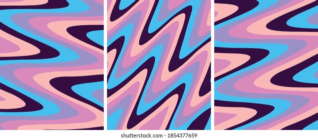 Retro-psychedelischer abstrakter Kunstvektorsatz