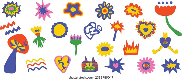 Retro Psychedelic Aesthetic Graphic Element 2