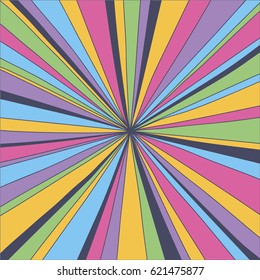 Retro  psychedelic background. Bright colorful flash vintage backdrop 1960-1970 pop culture style