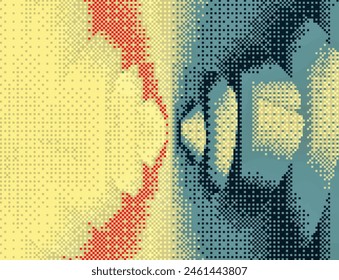 Retro psychedelischer Hintergrund. Monochromer Hintergrund. Optischer Illusionsstil. Schwarzer dunkler Hintergrund. Modernes Muster. Abstrakte grafische Textur. Grafisches Ornament. Vektorgrafik Vorlage